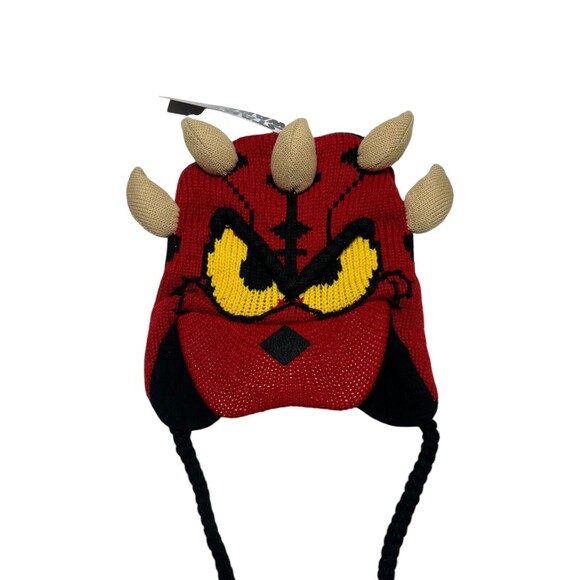 Disney Parks Authentic OG Star Wars Darth Maul Red & Black Beanie Hat One Size - Picture 3 of 10